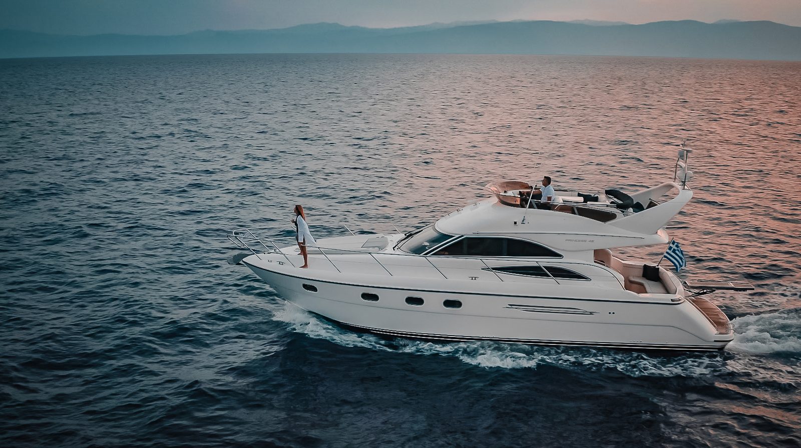 Yacht port side on the Aegean