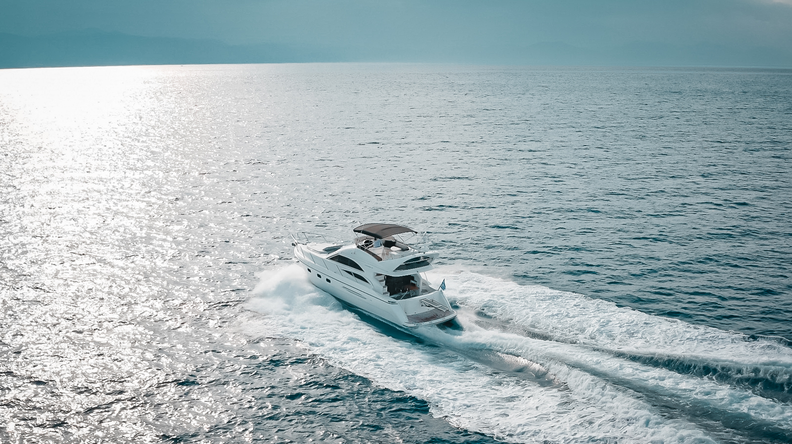 Luxury yacht on open sea